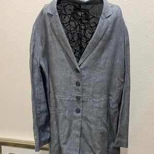 Women's Gray Button-Up Coat